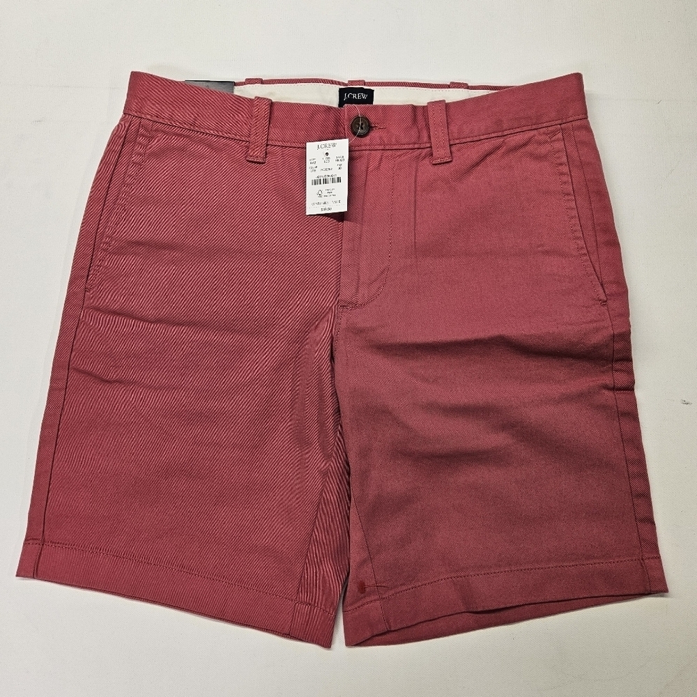 J Crew Mens Pink 9" Gramercy flex khaki short H5020 NWT Size 30 Retail $49